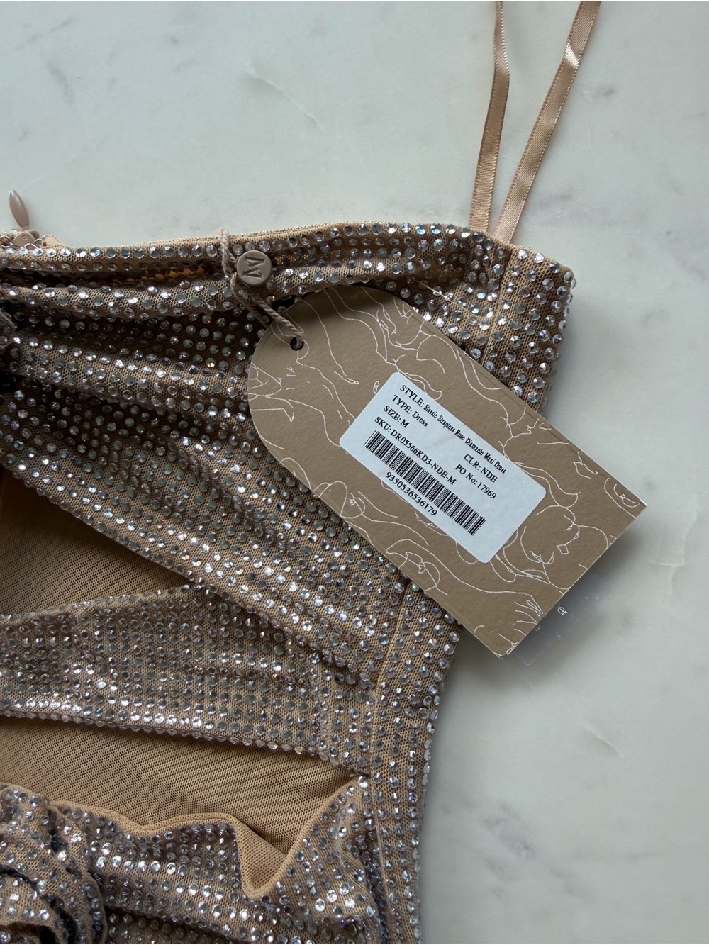 Meshki Champagne Sequin Maxi dress - Picture 4 of 4
